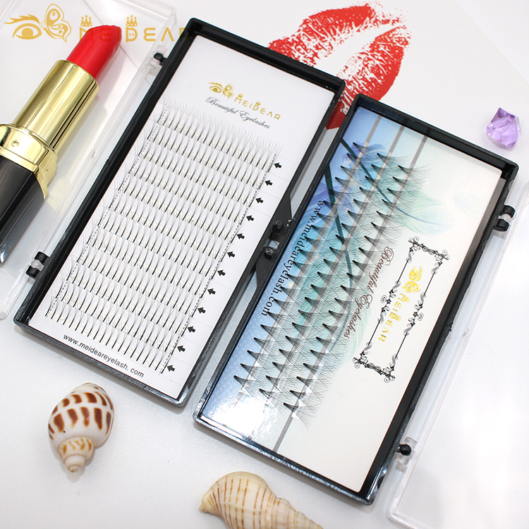 Natural looking and gorgeous prefans volume eyelash extension with custom logo design